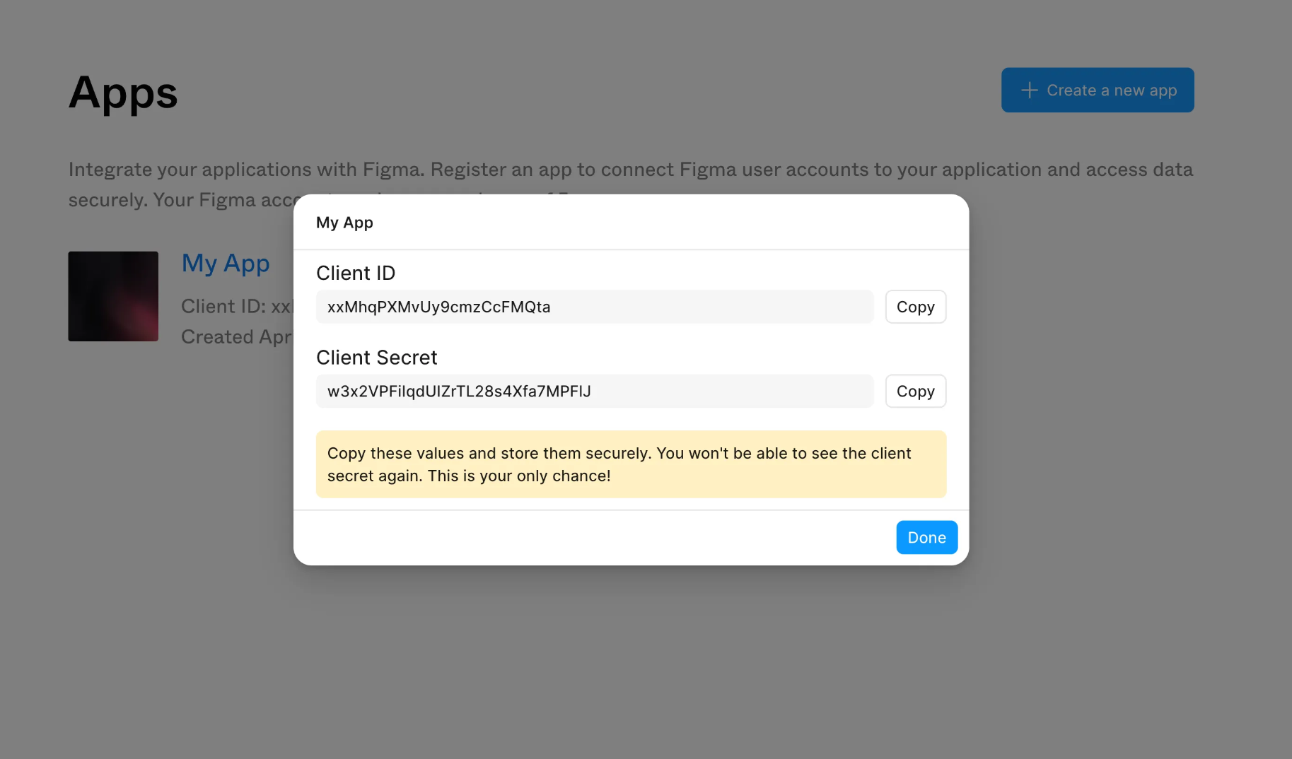 Figma Client ID and Secret