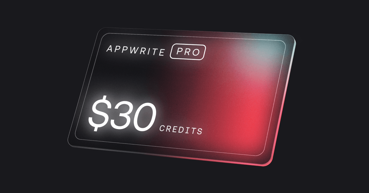 Appwrite Pro early adopters $30 Credits
