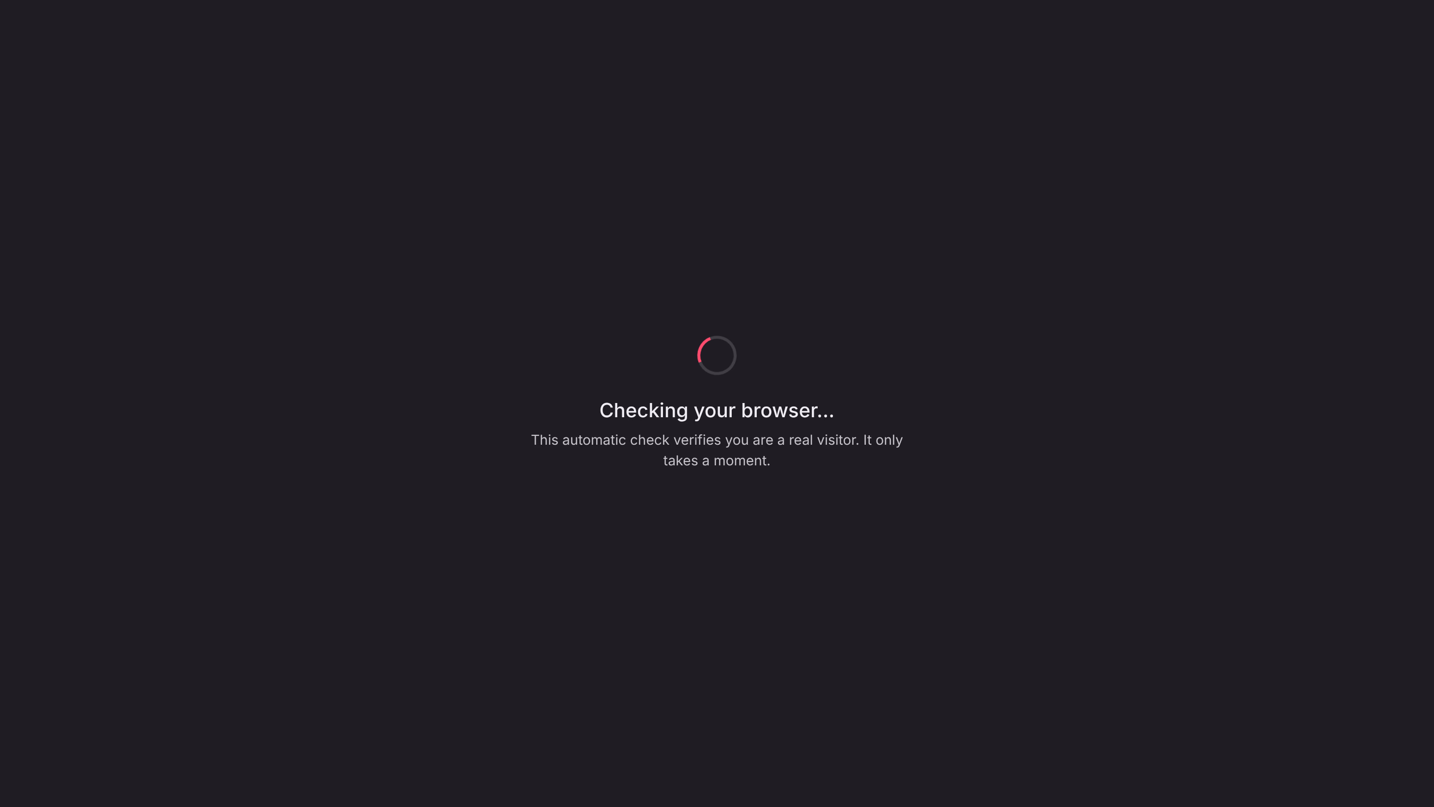 Challenge page that shows the message Checking your browser