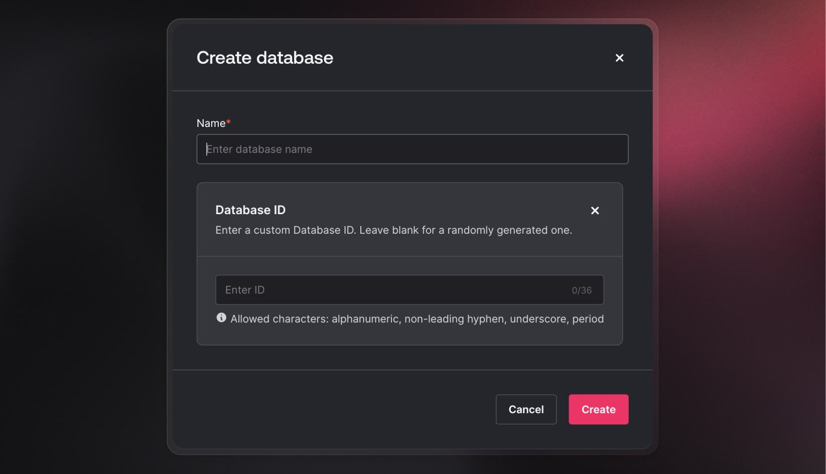 Create database