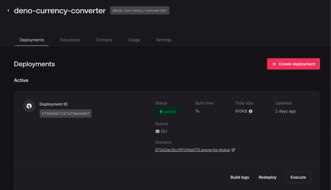 Function overview page