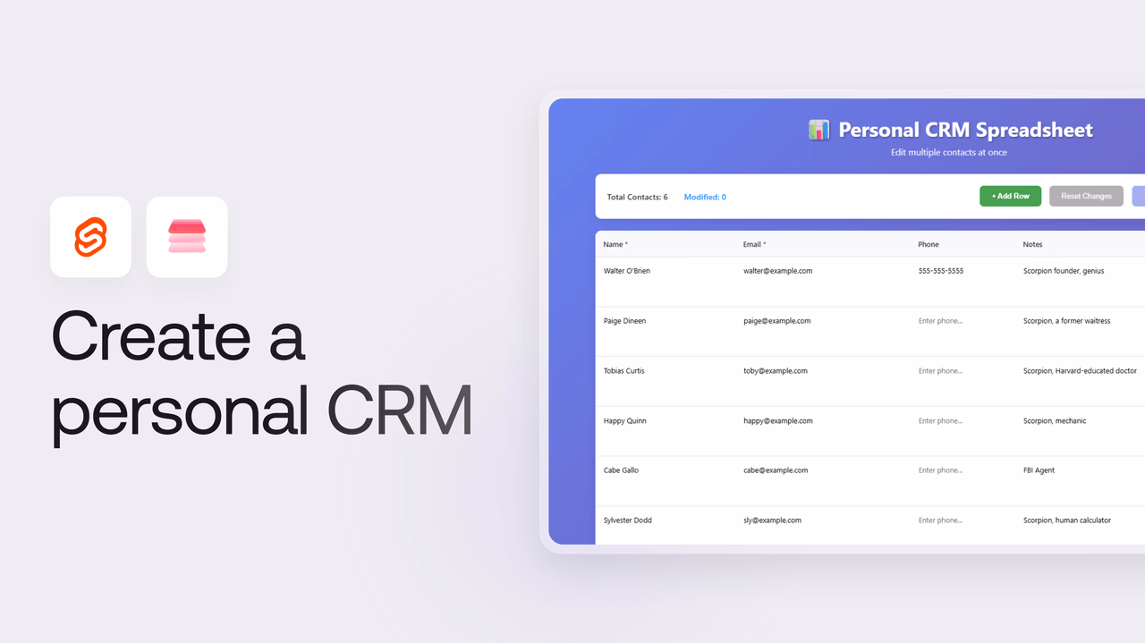 Build a personal CRM with SvelteKit and Appwrite Databases