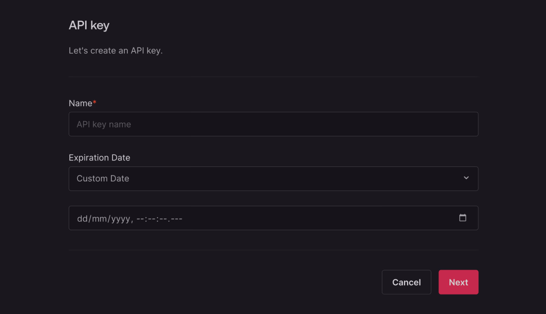 Create API key