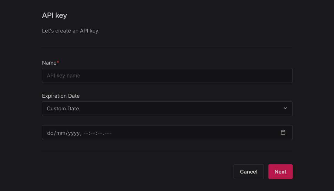 Create API key