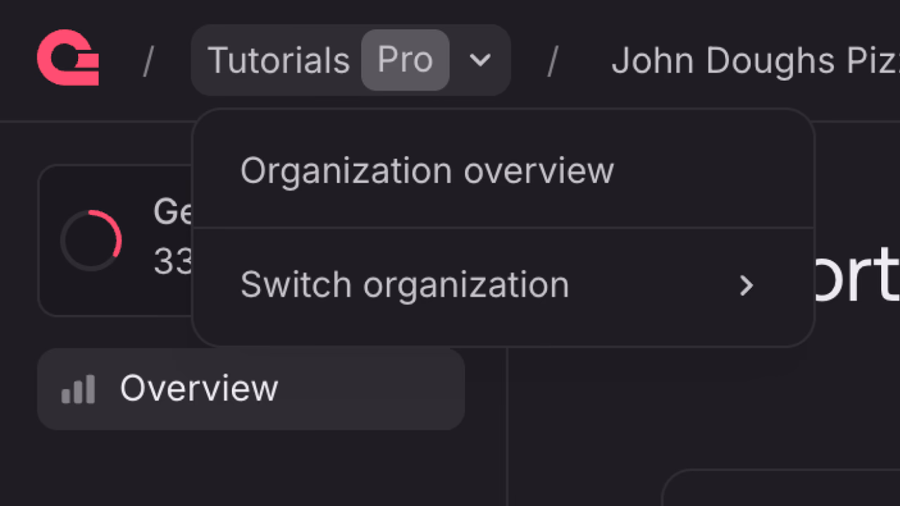 Organization overview in Appwrite console