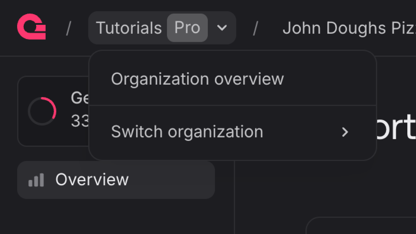 Organization overview in Appwrite console
