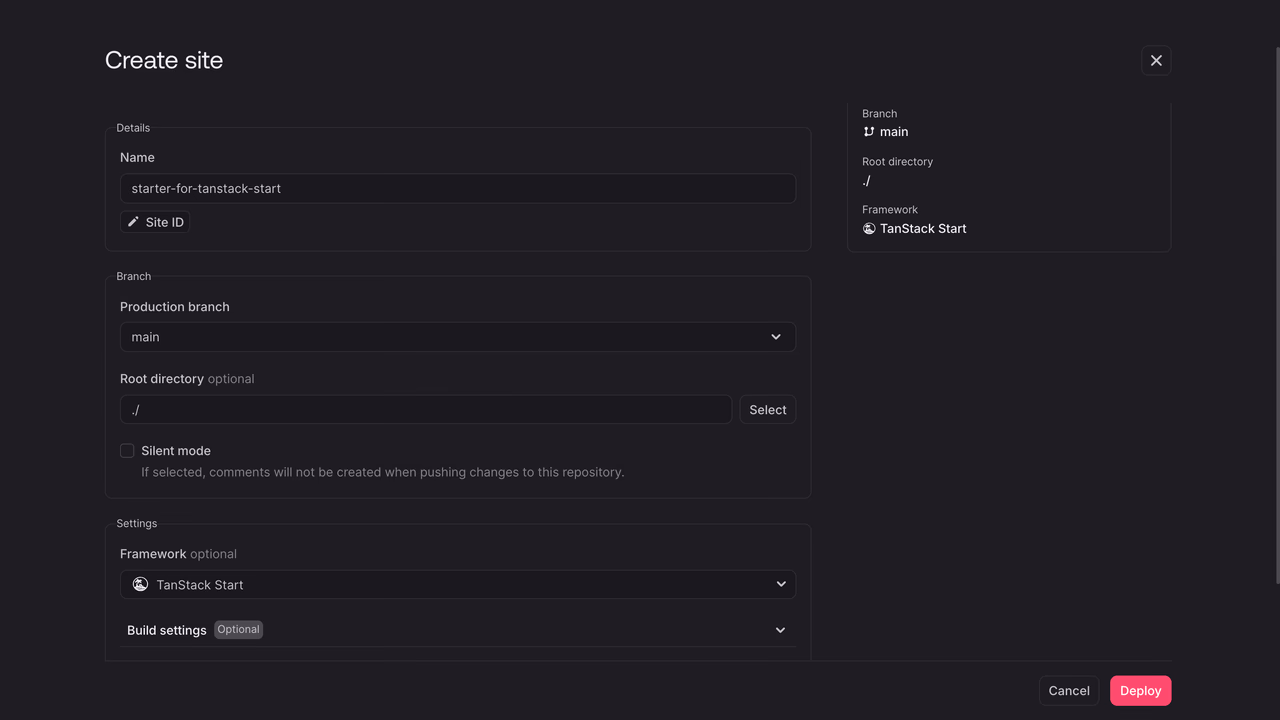 Configuring the site