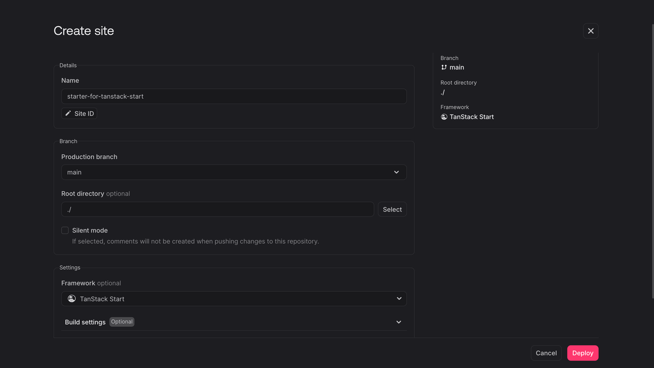 Configuring the site