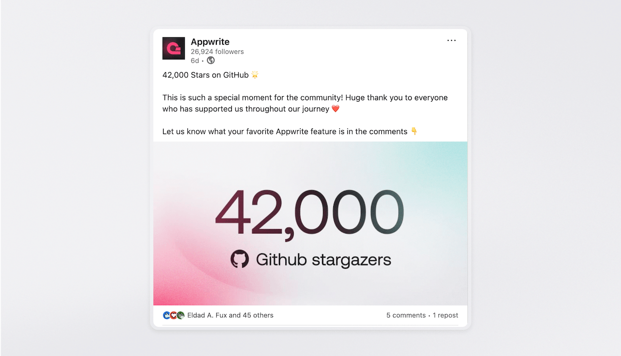 42K Github startgazers