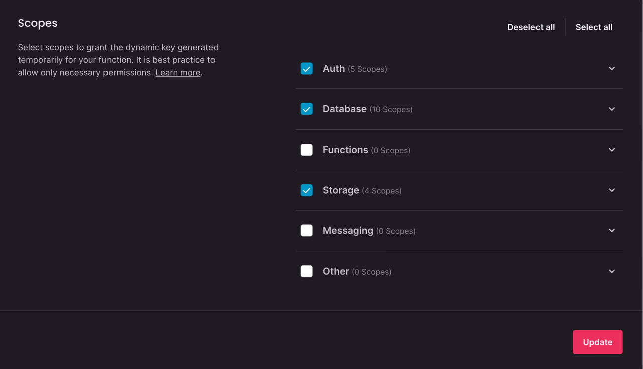 Dynamic-keys-Appwrite