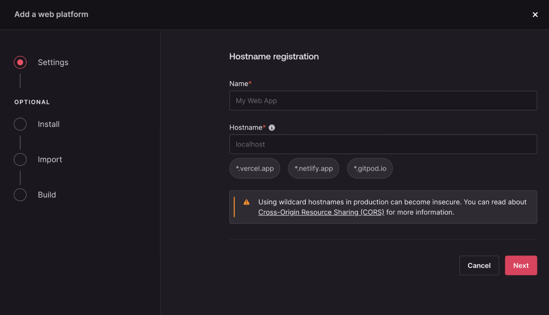Add a platform for Web