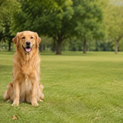 An automatic crop that keeps the golden retriever in view