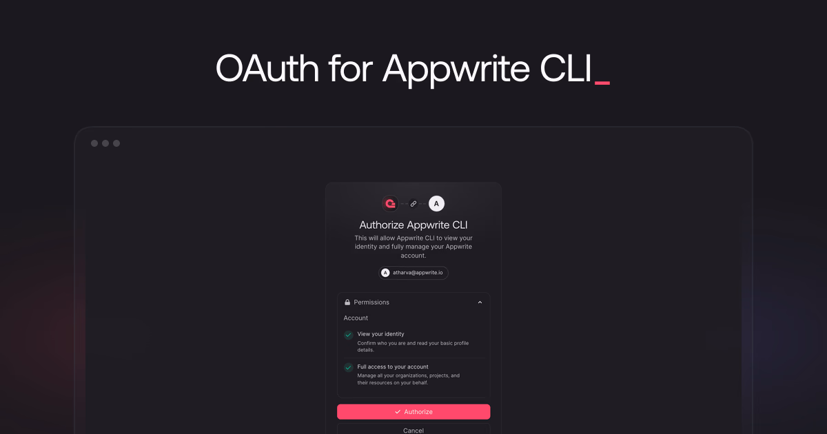 OAuth Device Authorization for the Appwrite CLI