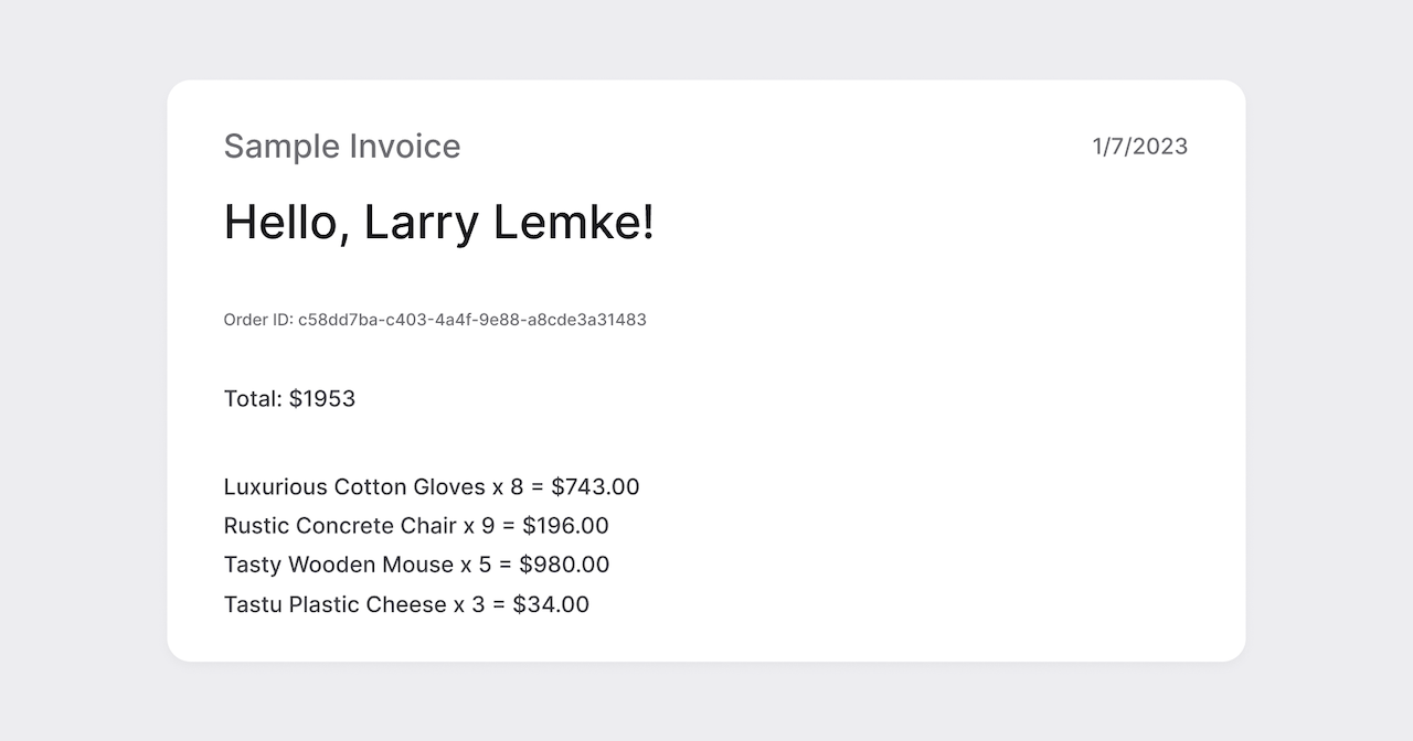 sample invoice