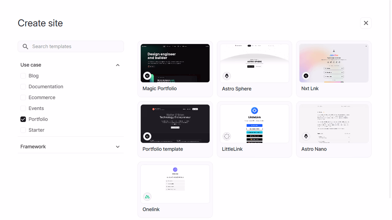 Site templates