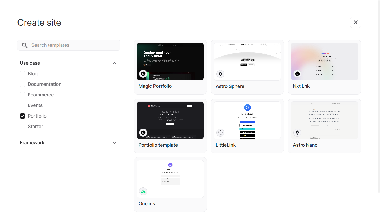 Site templates