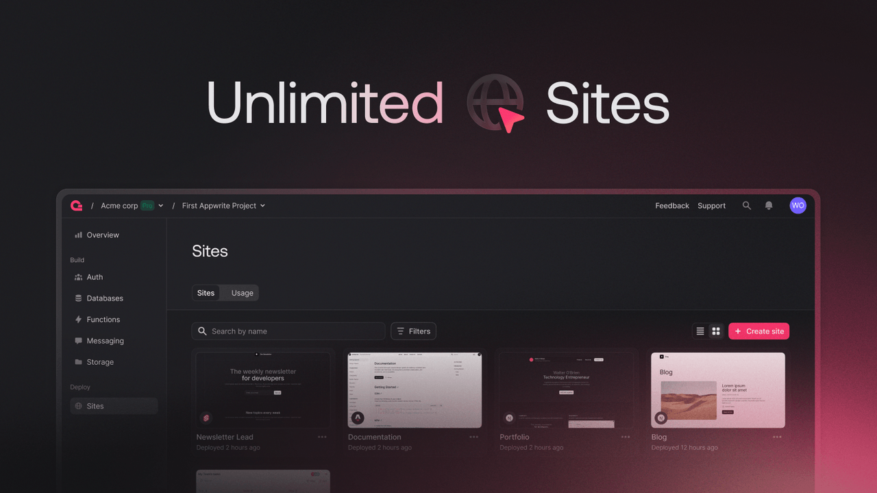Unlimited sites