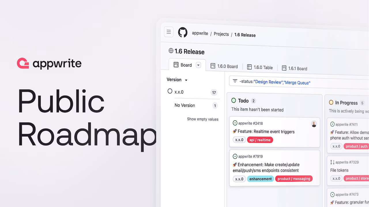 Announcing Appwrite's public roadmap