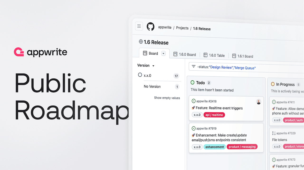 Announcing Appwrite's public roadmap