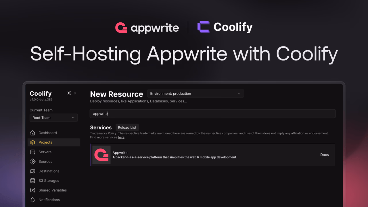 Self-hosting Appwrite with Coolify
