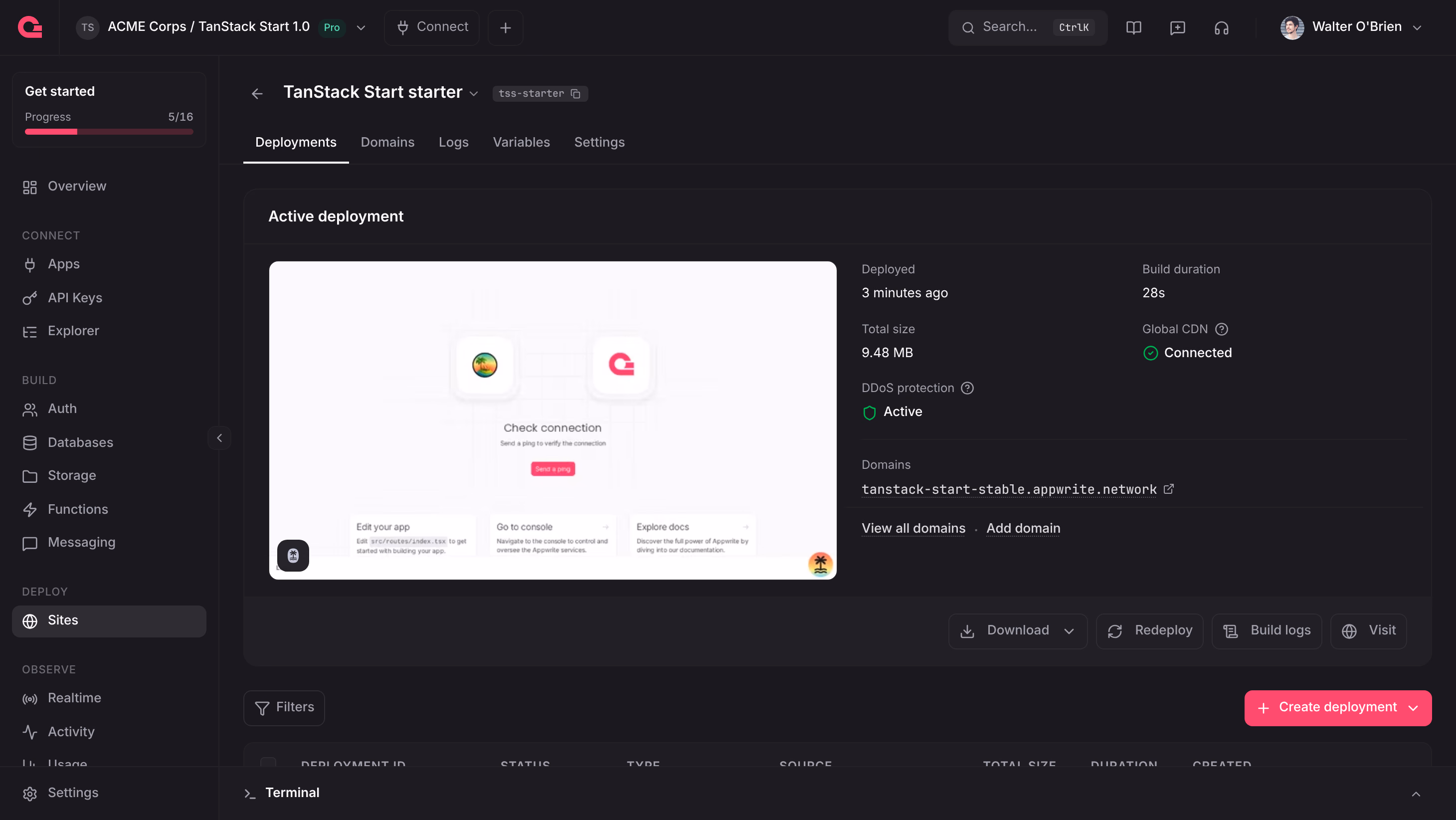 A TanStack Start site deployed on Appwrite Sites