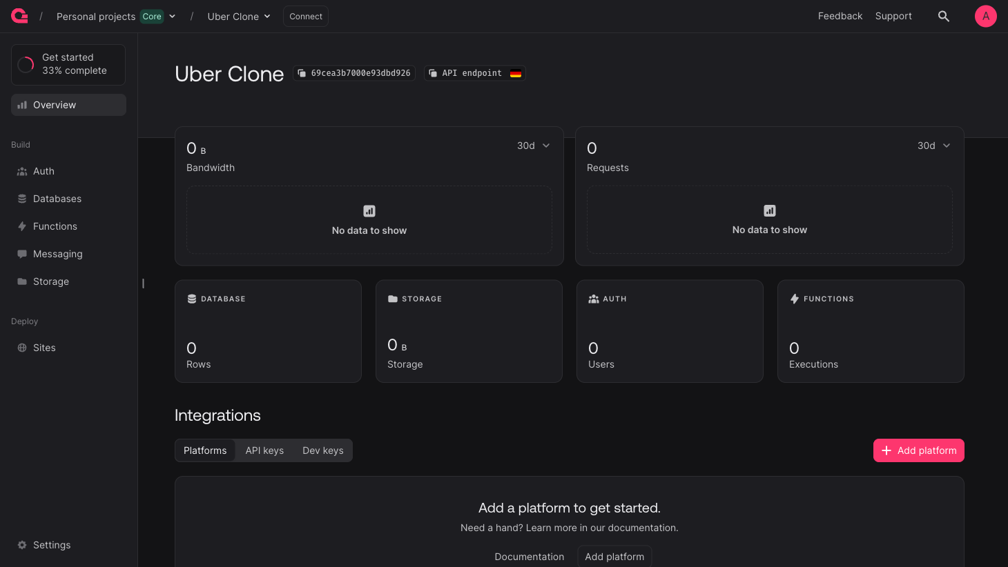 Appwrite project overview