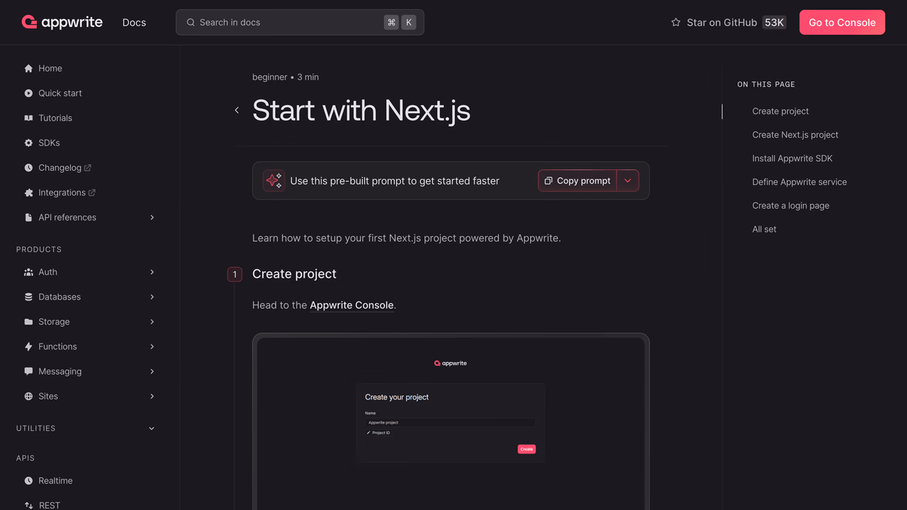 AI-ready prompts in quick start guides