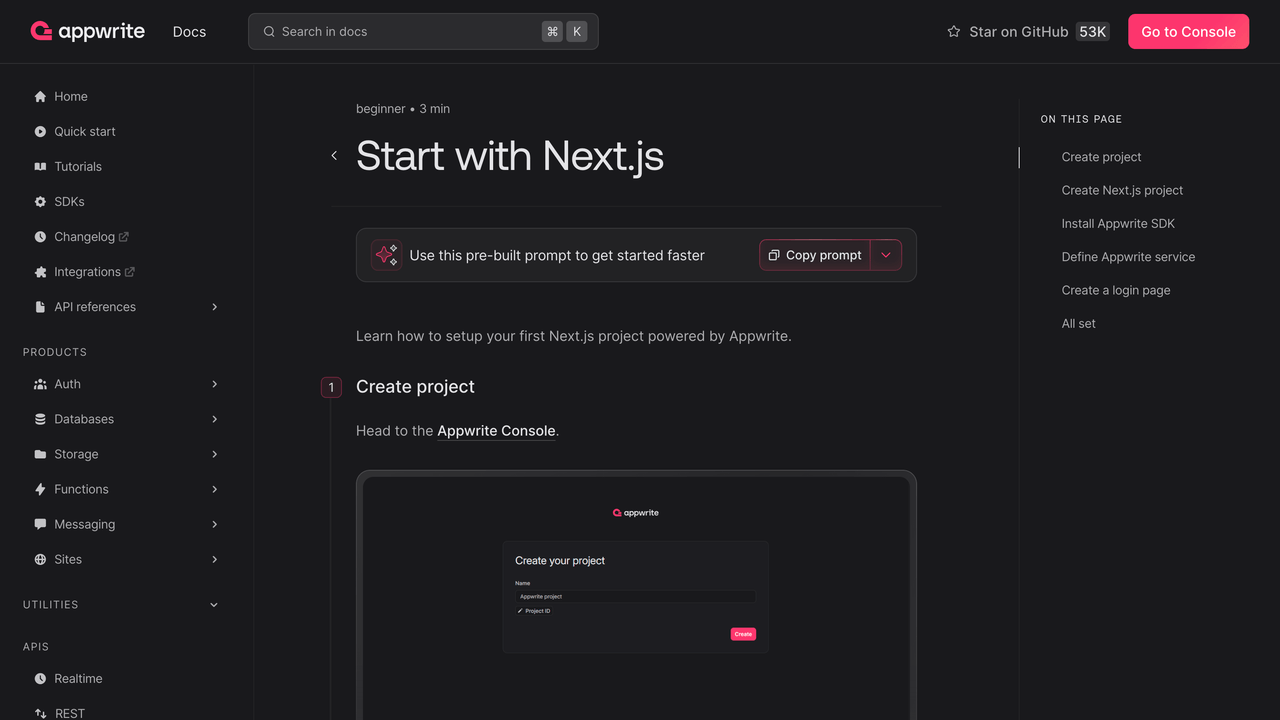 AI-ready prompts in quick start guides