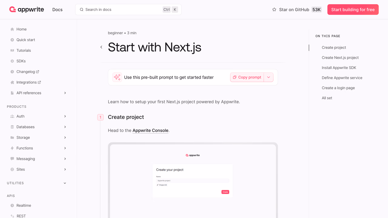 AI-ready prompts in quick start guides