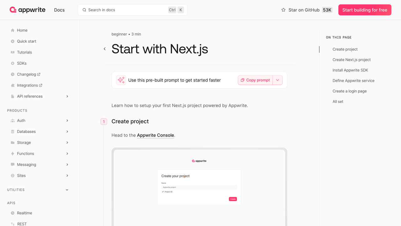 AI-ready prompts in quick start guides
