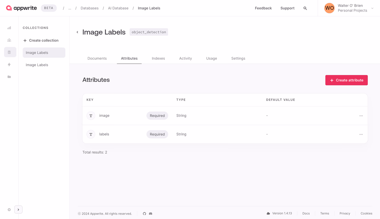 Object detection database