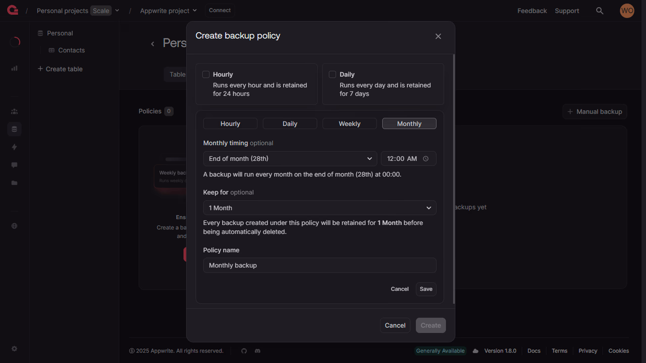Custom policies for Scale plan