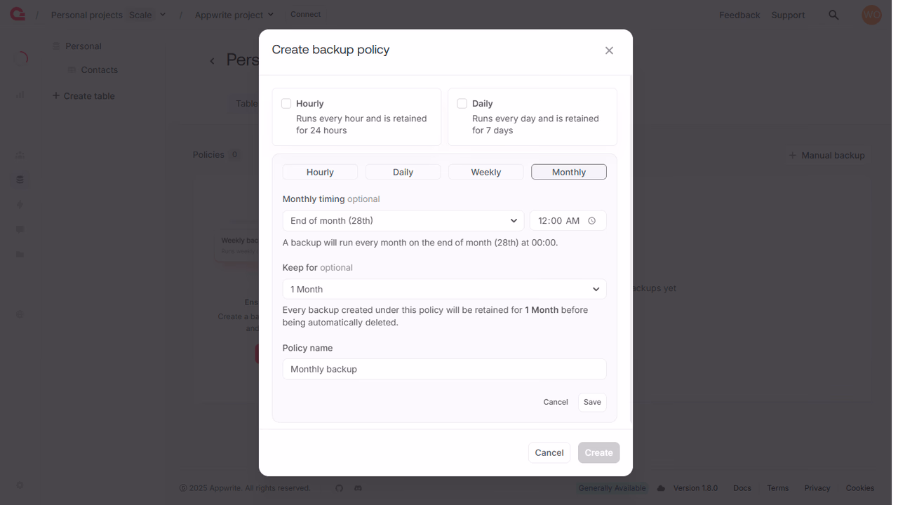 Custom policies for Scale plan