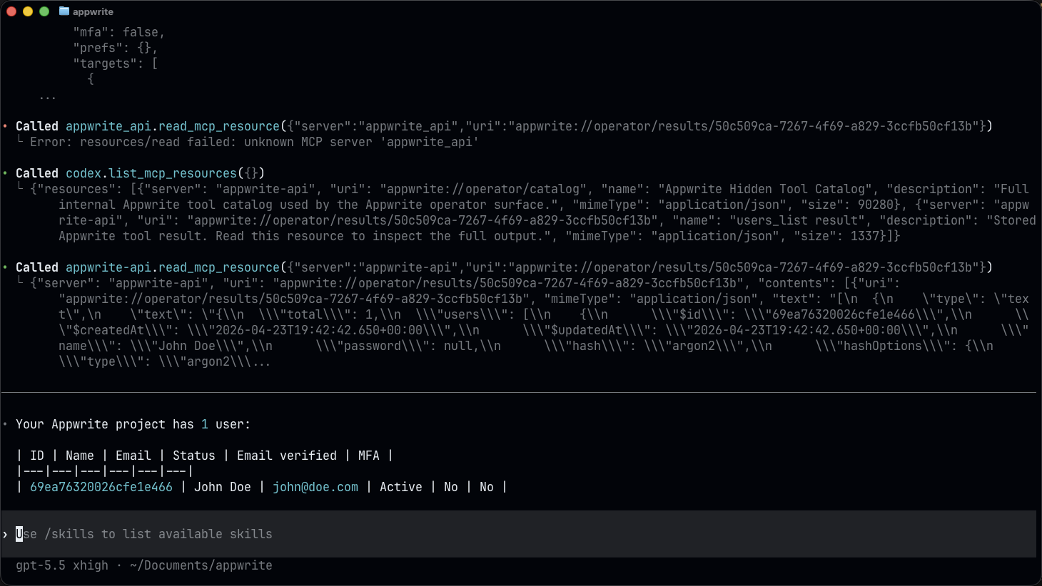 Codex - Docs - Appwrite