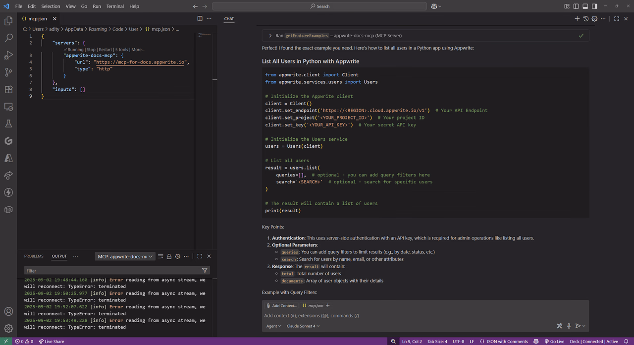 API reference example