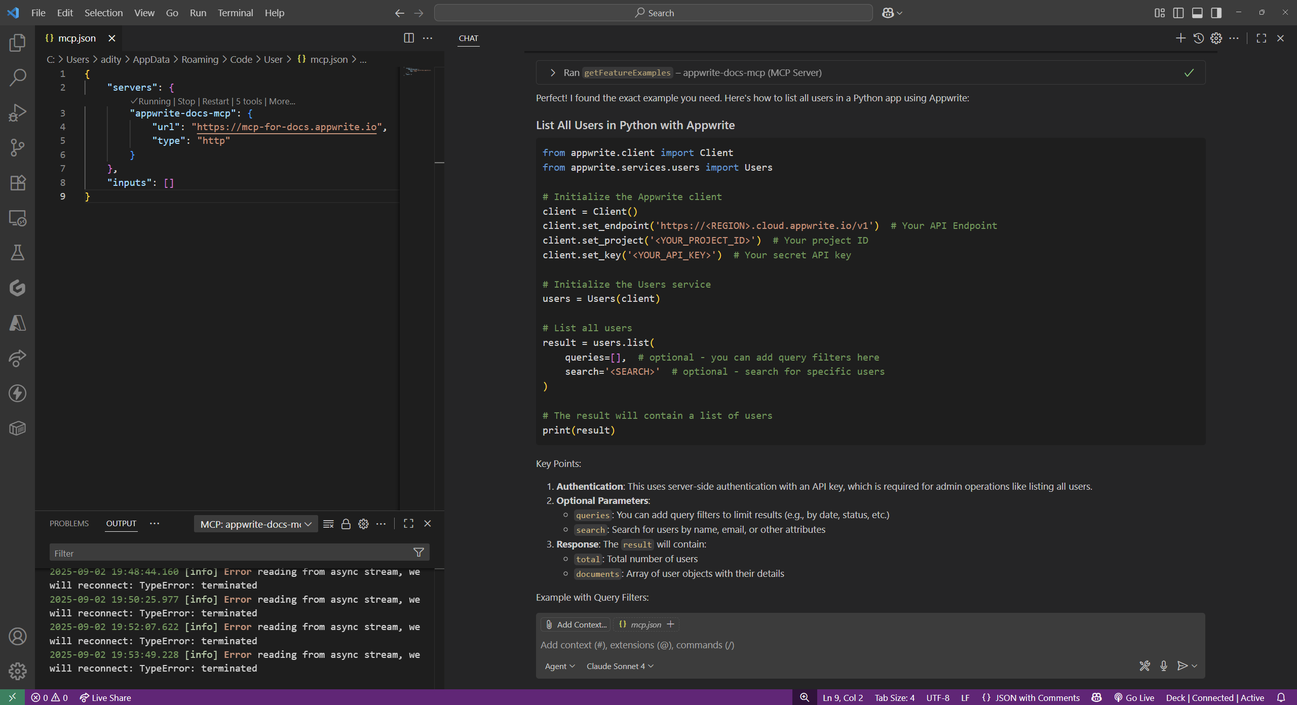 API reference example