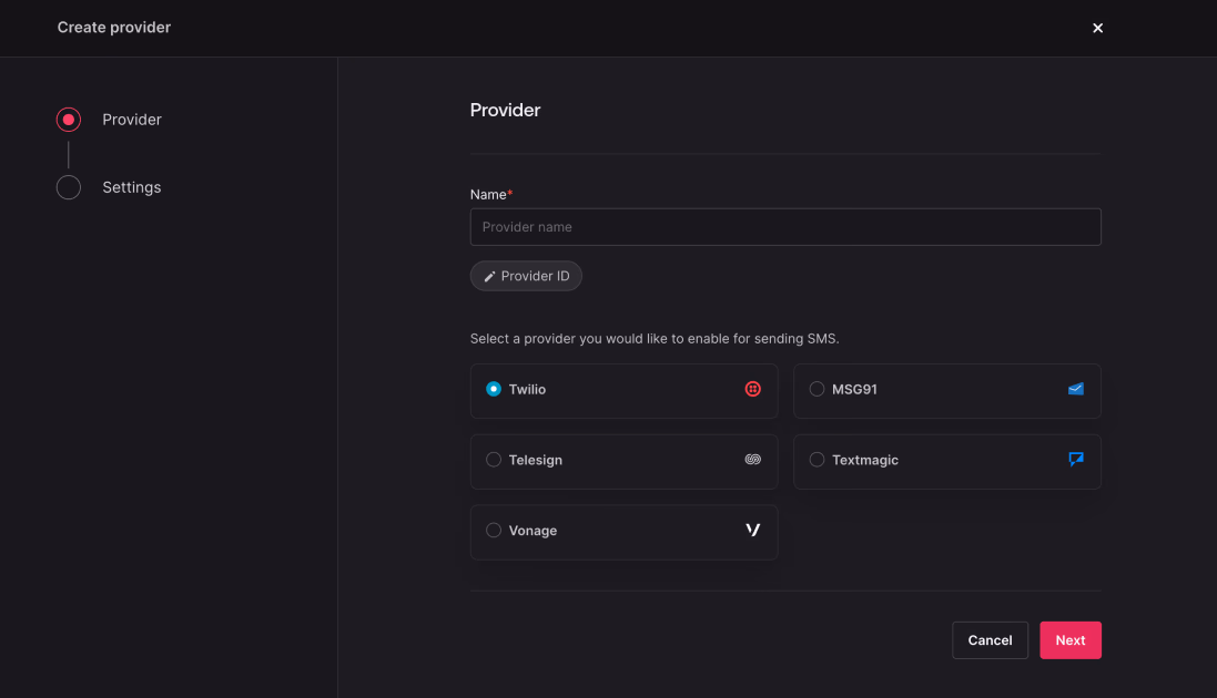 Add a Textmagic provider