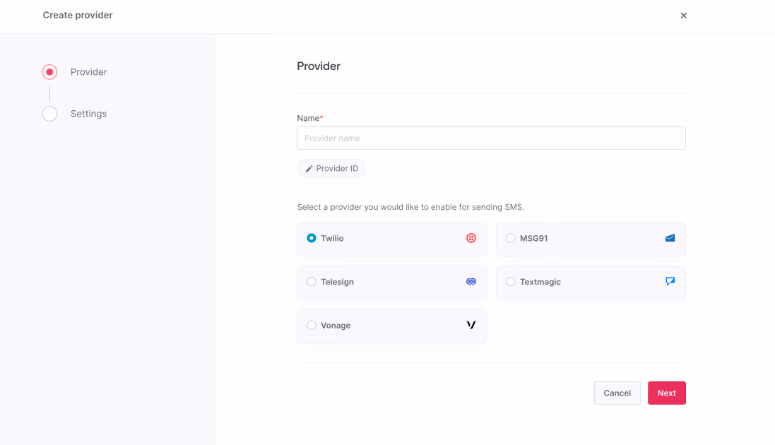 Add a SMTP provider