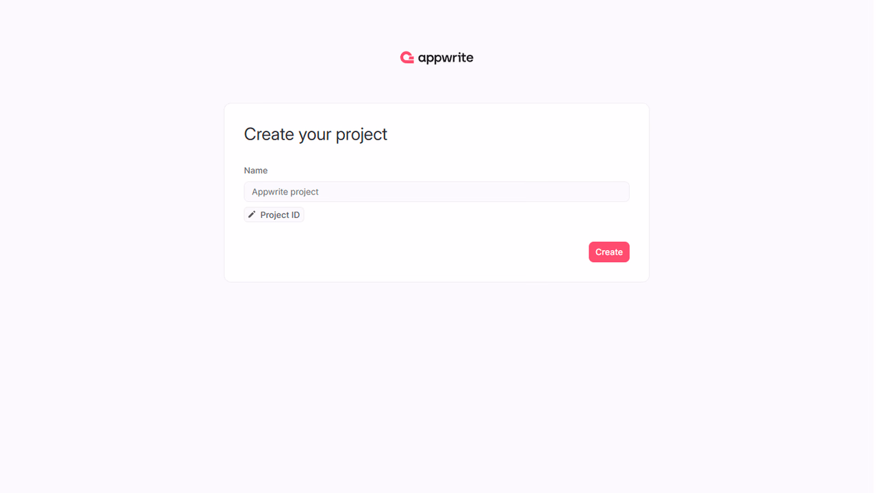 Create project screen