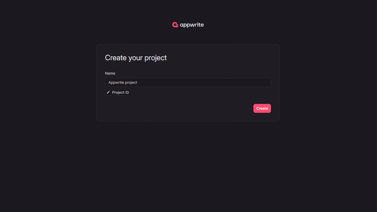 Create project screen