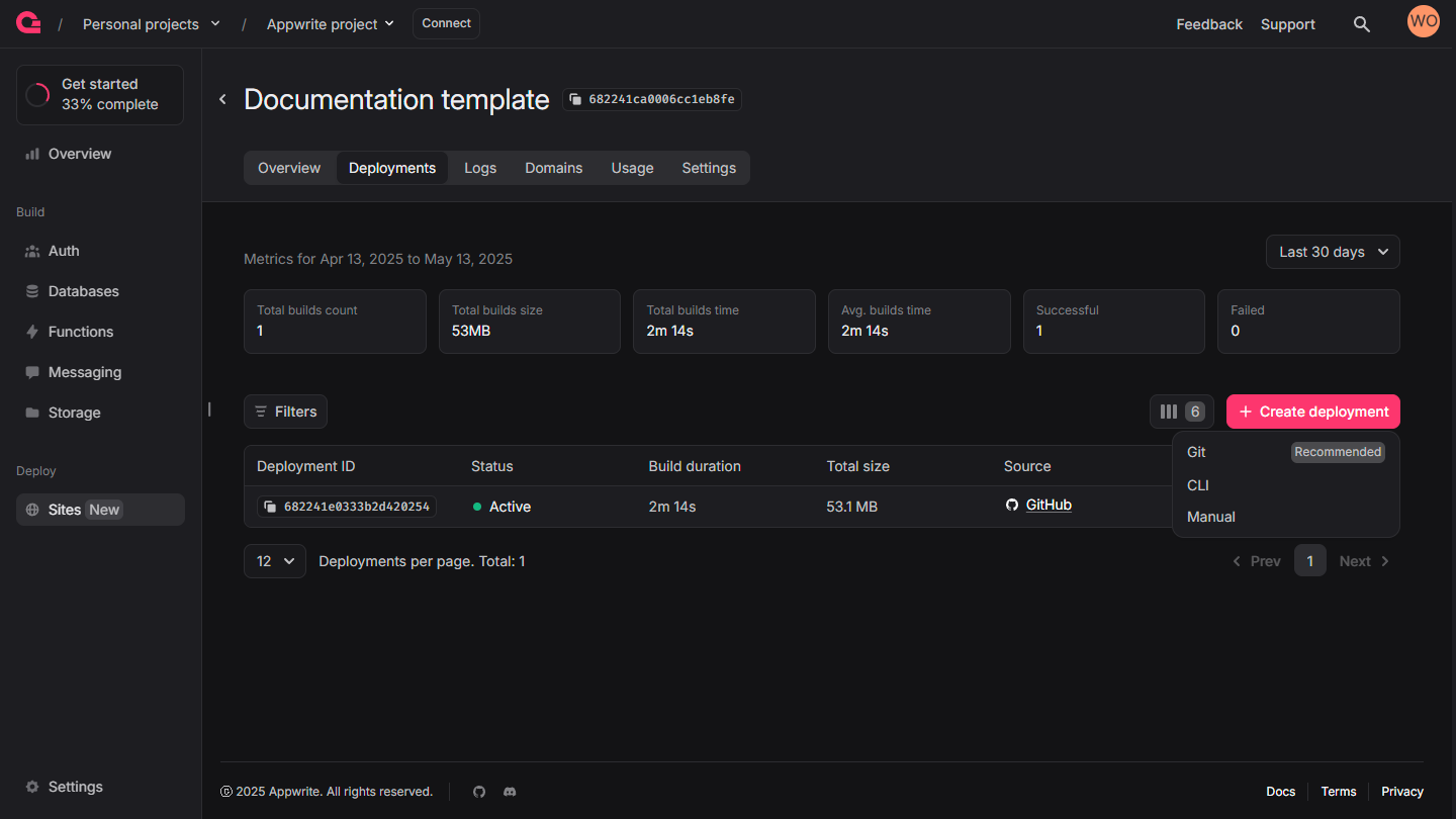 Create deployment