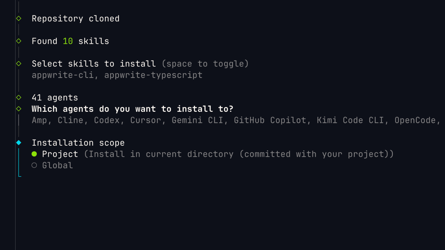 Scope selection prompt