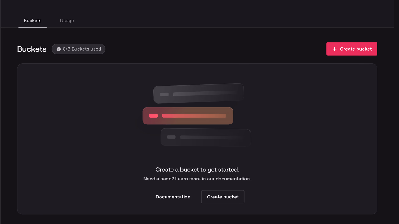 Create bucket on console