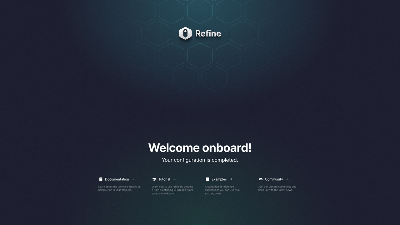 App welcome screen