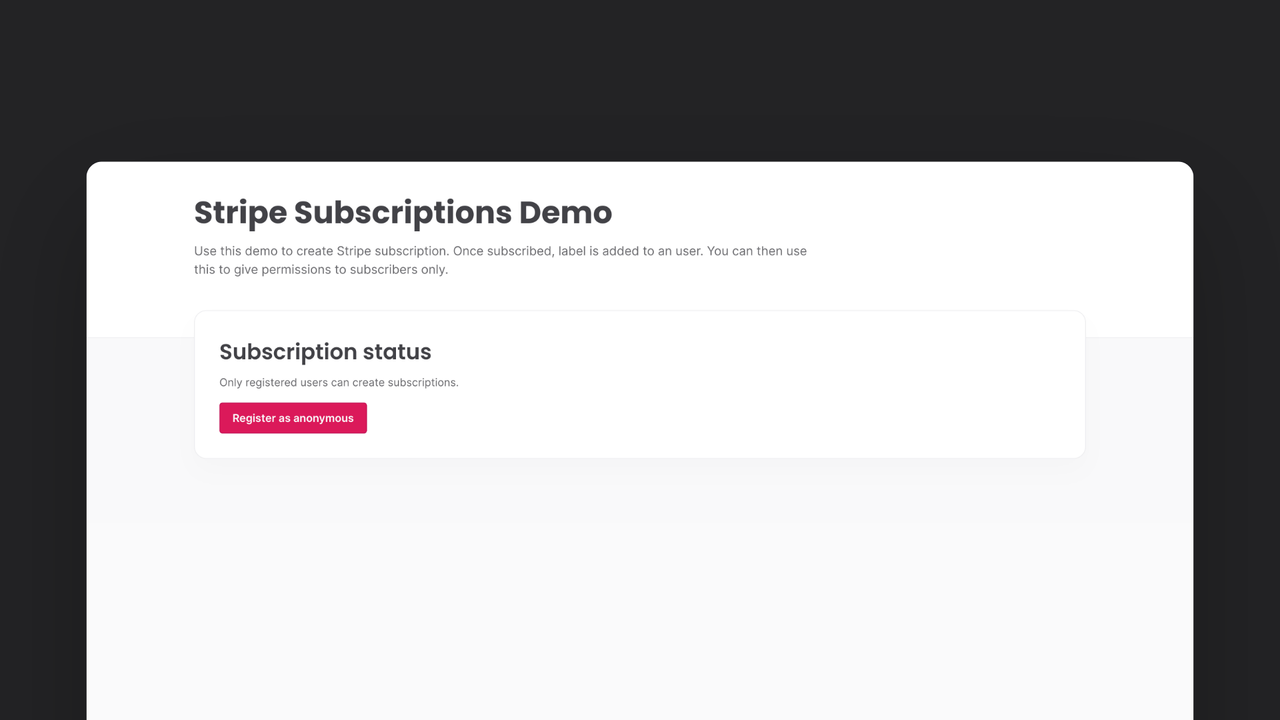 Stripe subscription demo