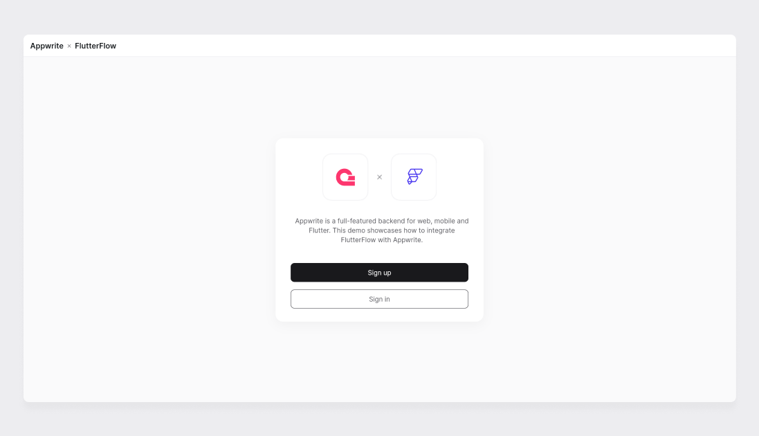 Welcome screen