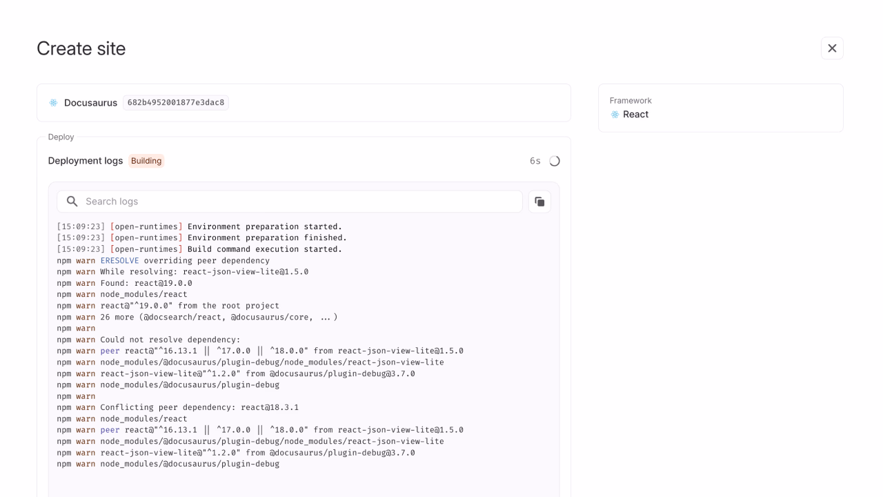 Configure site details