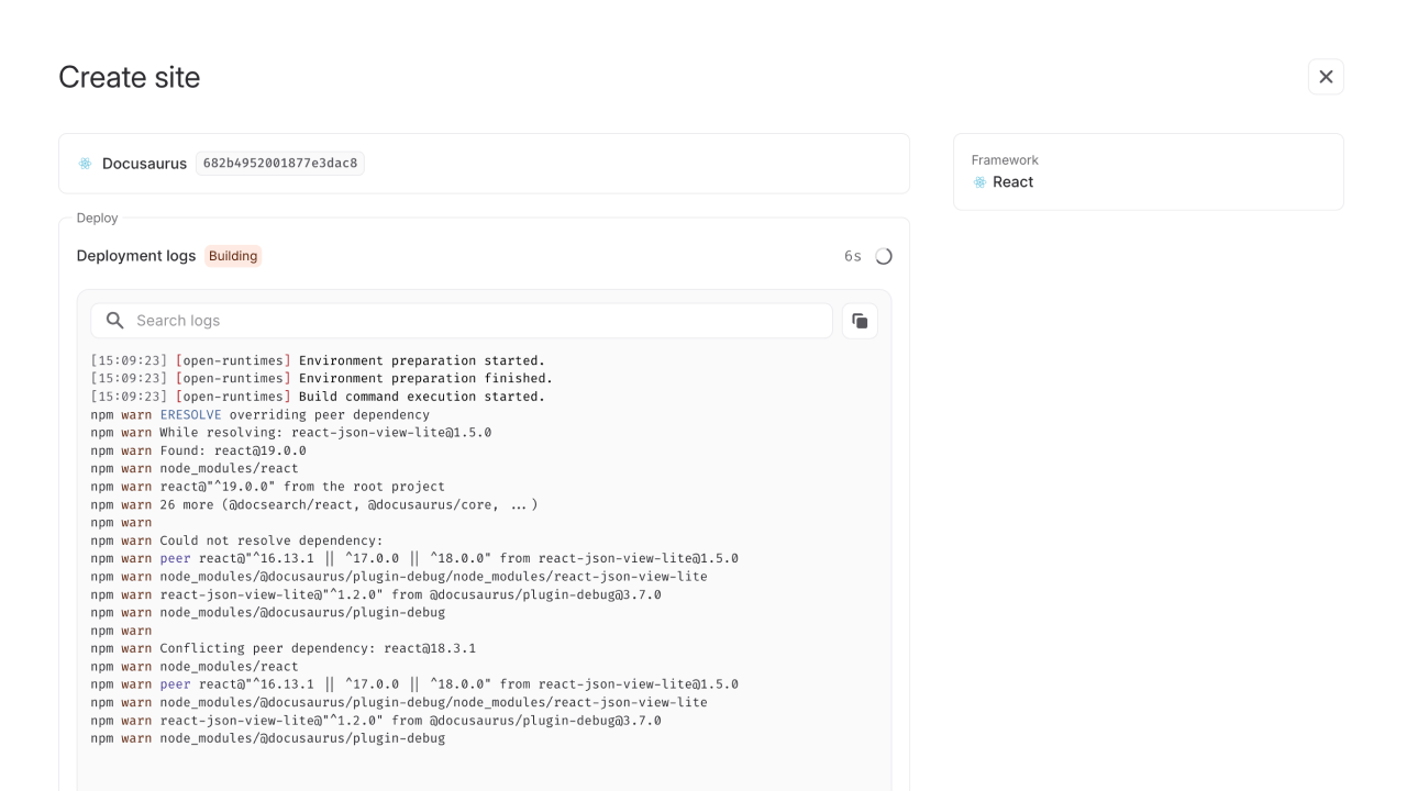 Configure site details