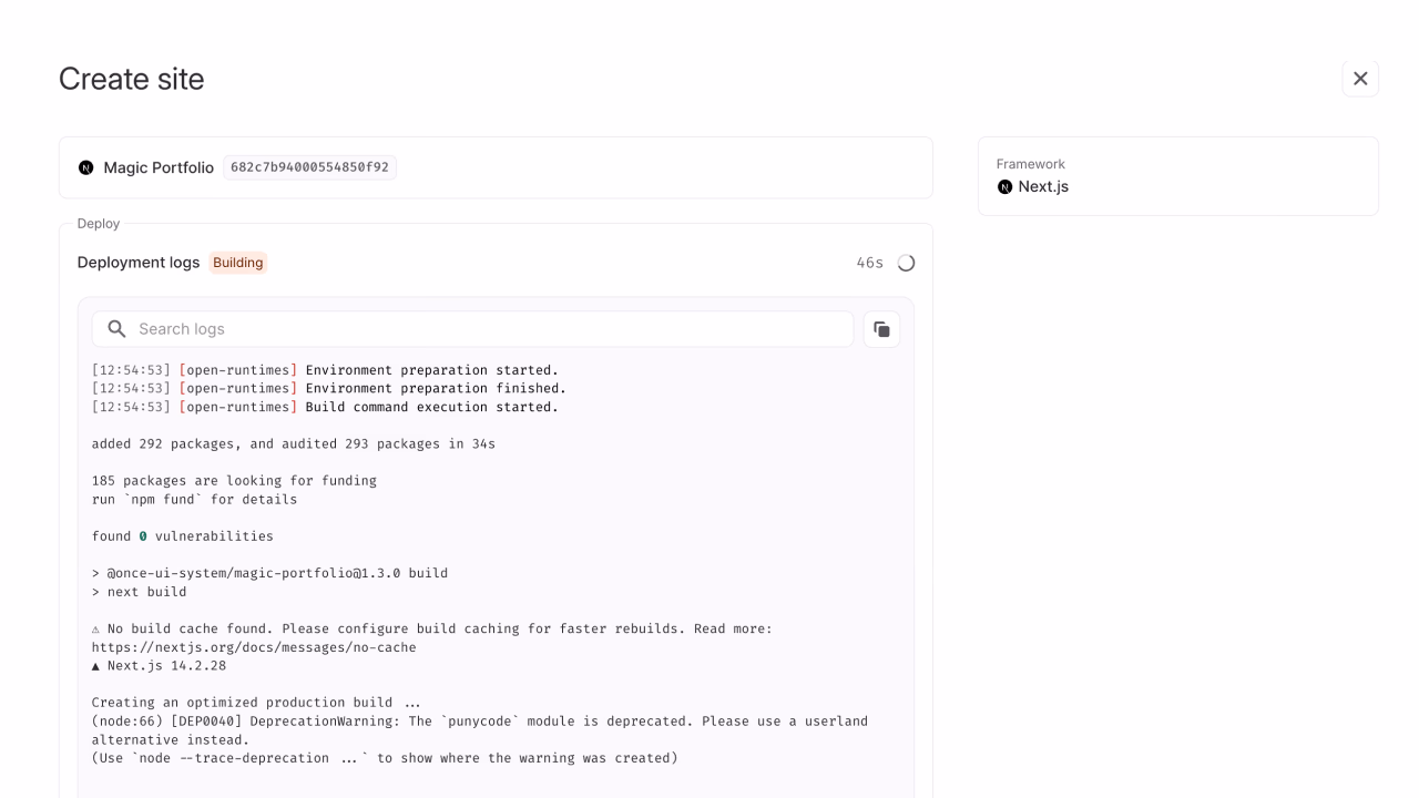 Configure site details