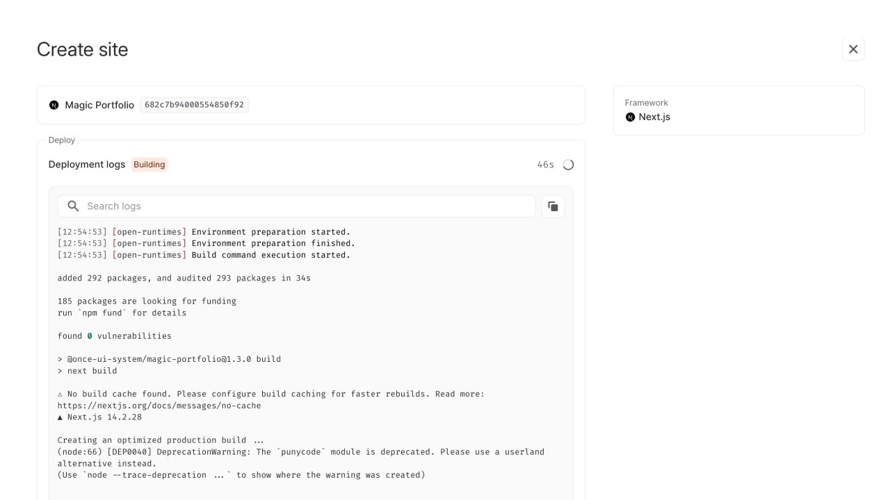 Configure site details